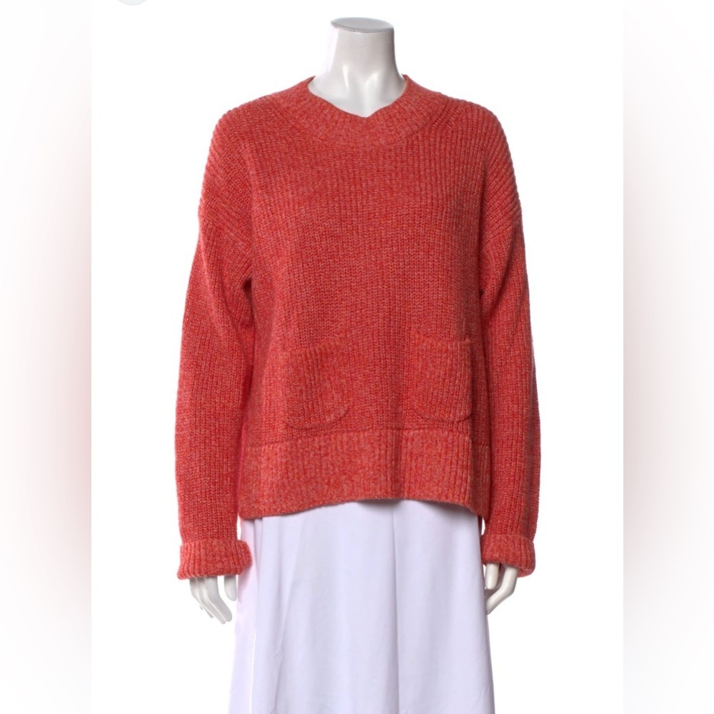 Alex Mill Women Size S Hank Ribbed Sweater Orange Cotton Linen Fisherman Preppy - Picture 2 of 10